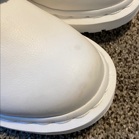 Dr. Martens White Leather Lace-Up Boots
